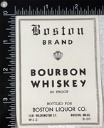 Boston Brand Bourbon Whiskey Label