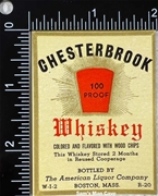 Chesterbrook Whiskey Label