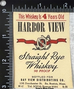 Harbor View Straight Rye Whiskey Label