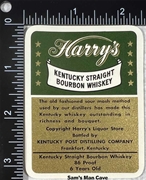 Harry's Kentucky Straight Bourbon Whiskey Label