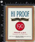 Hi Proof Grain Alcohol Label