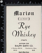 Marion Rye Whiskey Label