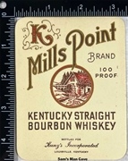 Mills Point Kentucky Straight Bourbon Whiskey Label