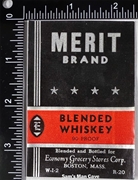 Merit Brand Blended Whiskey Label