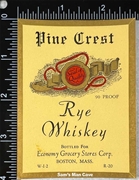 Pine Crest Rye Whiskey Label