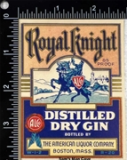 Royal Knight Distilled Dry Gin Label