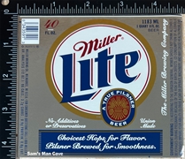 Miller Lite Beer Label