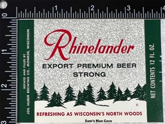 Rhinelander Export Premium Strong Beer Label