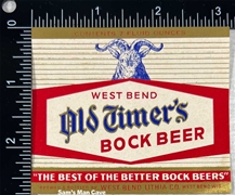 West Bend Old Timer's Bock Label