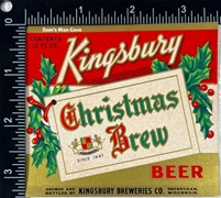 Kingsbury Christmas Brew Beer Label