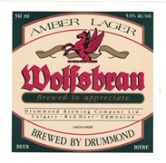 Wolfsbrau Amber Lager Beer Biere Label