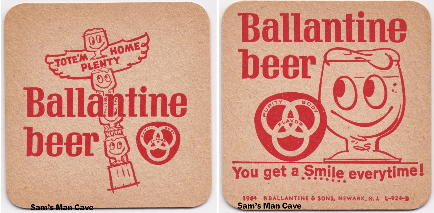 Ballantine Tote'm Beer Coaster
