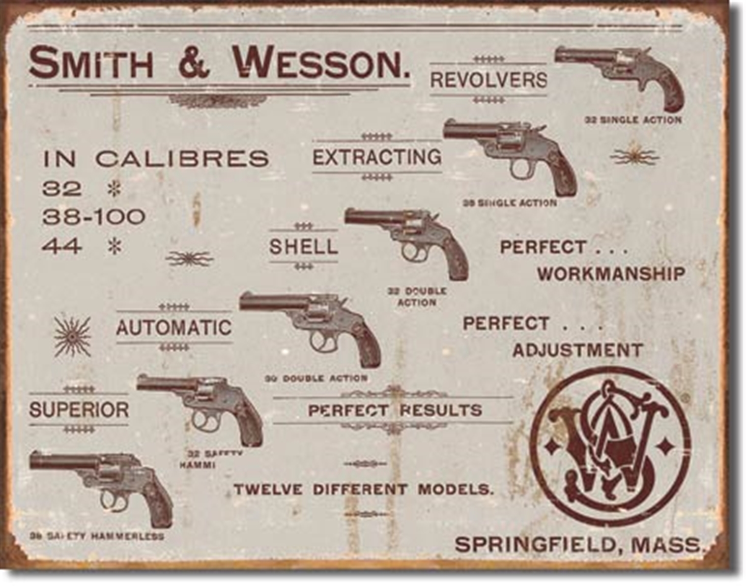 Smith & Wesson Revolvers Metal Sign