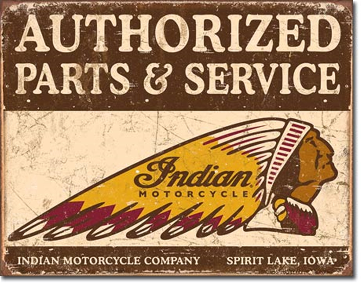 Indian Parts and Service Tin Sign