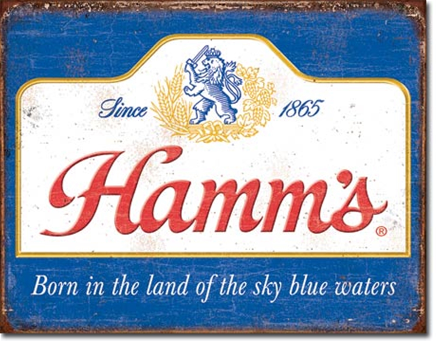 Hamm's Sky Blue Waters Metal Sign