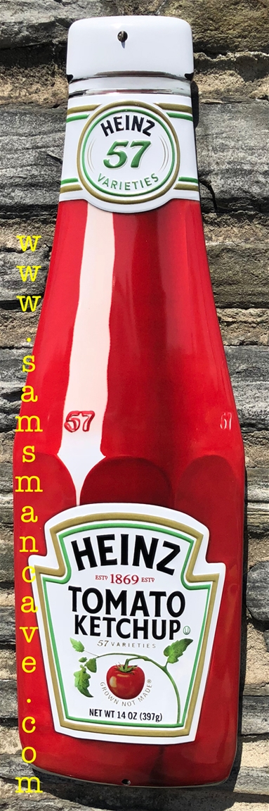 Heinz Ketchup Bottle Embossed Tin Sign
