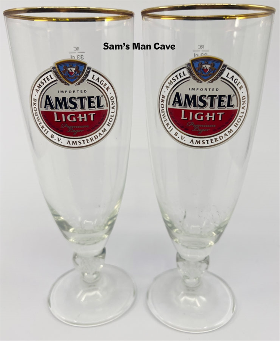 Amstel Light Footed Pilsner Glass Set