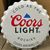 Coors Light Bottle Cap Metal Sign
