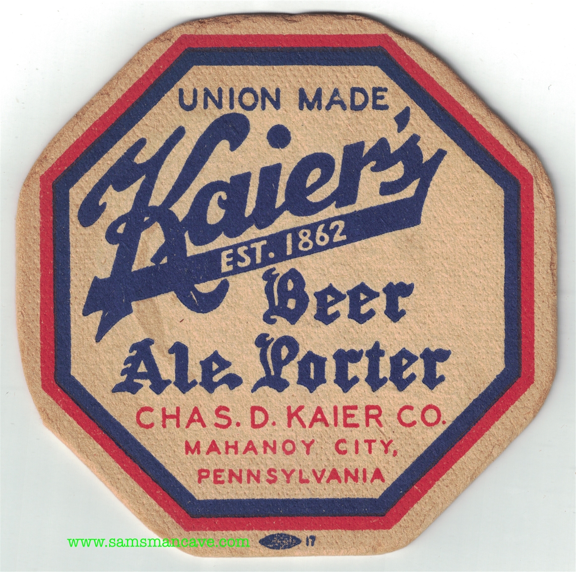 Kaier's Beer Ale Porter Coaster