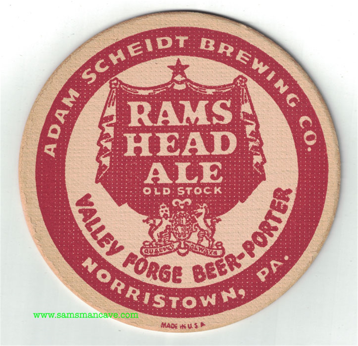 Rams Head Ale Beer Coaster