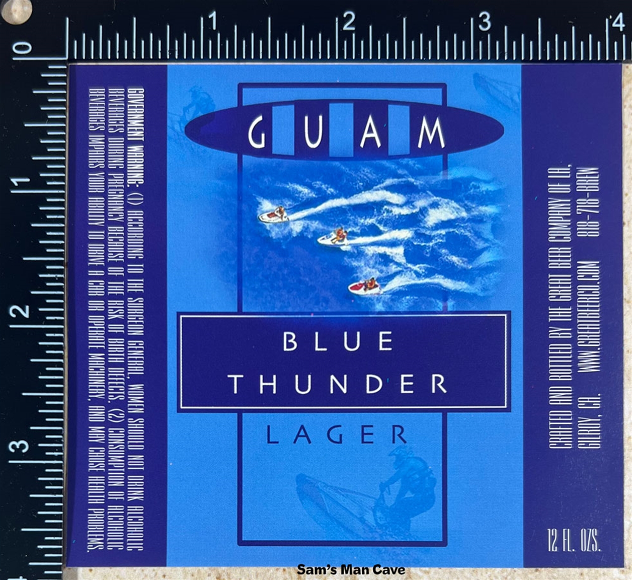 Great Beer Guam Blue Thunder Lager Label