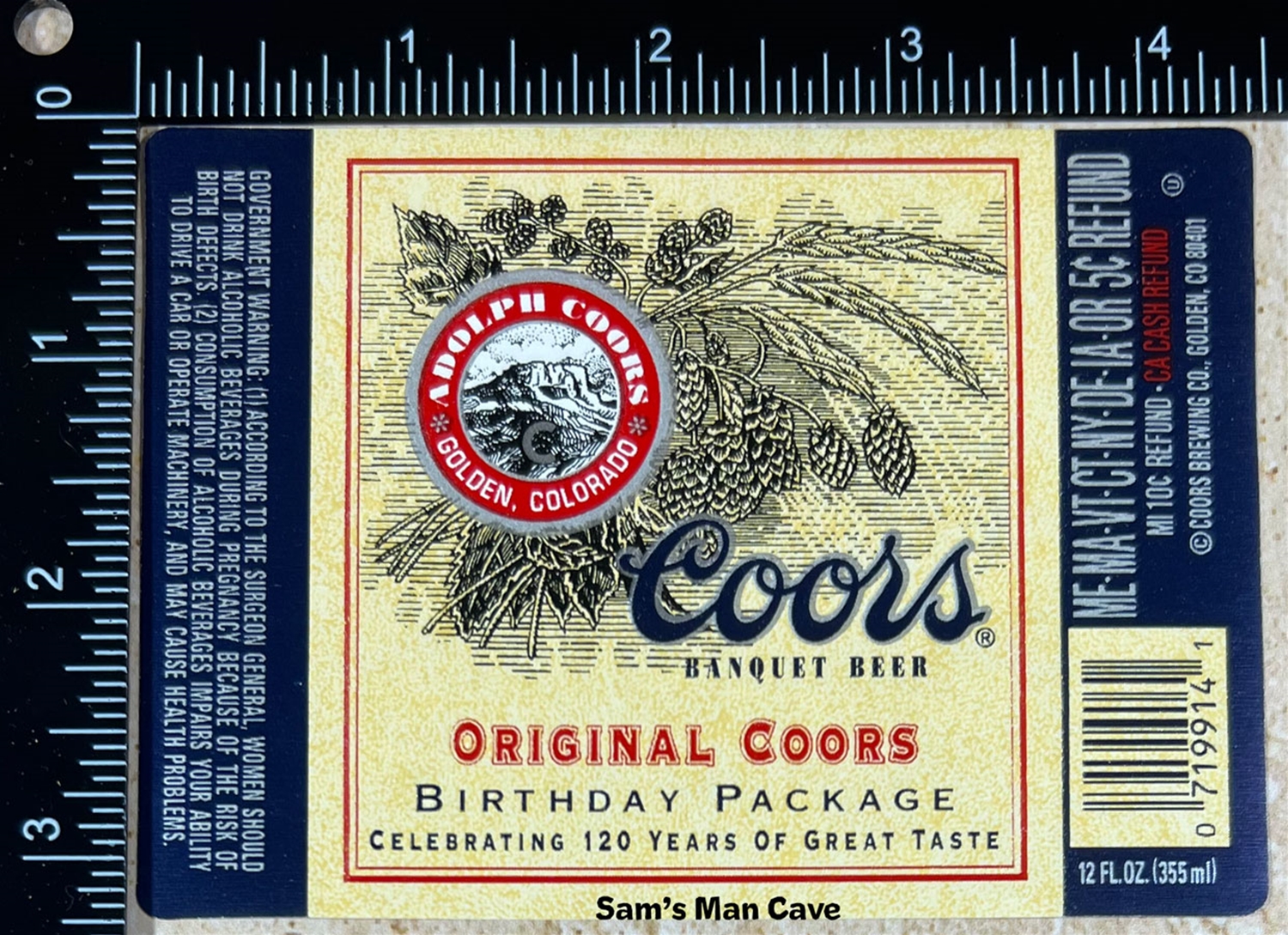 Coors Birthday Package Beer Label
