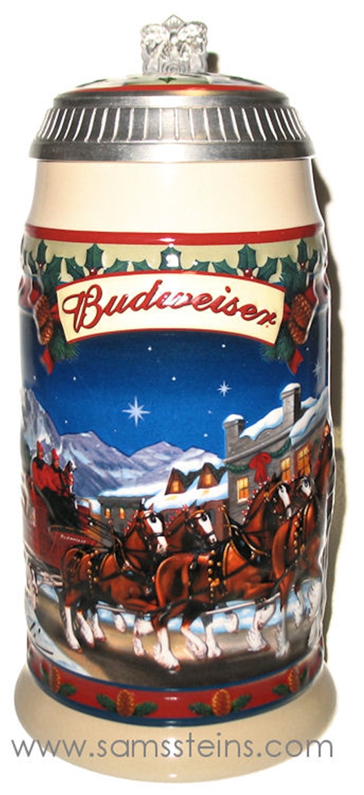 2003 Budweiser Holiday Old Towne Holiday Signature Edition Stein