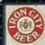 Iron City Beer logo side of the coaster
