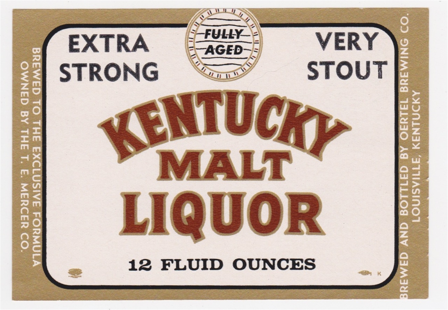 Kentucky Malt Liquor Beer Label