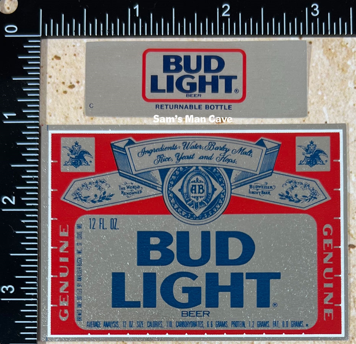 Bud Light Beer Label with neck label