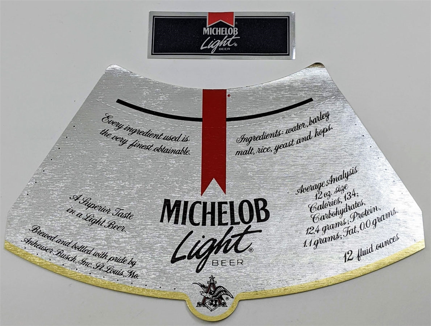 Michelob Light Label with neck label