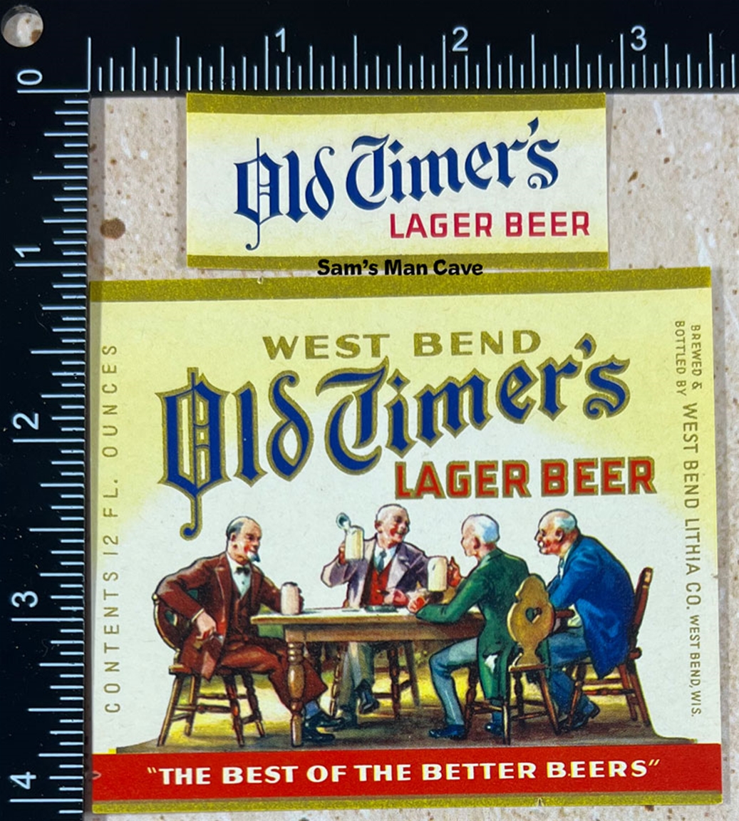 Old Timer's Lager Beer Label with neck