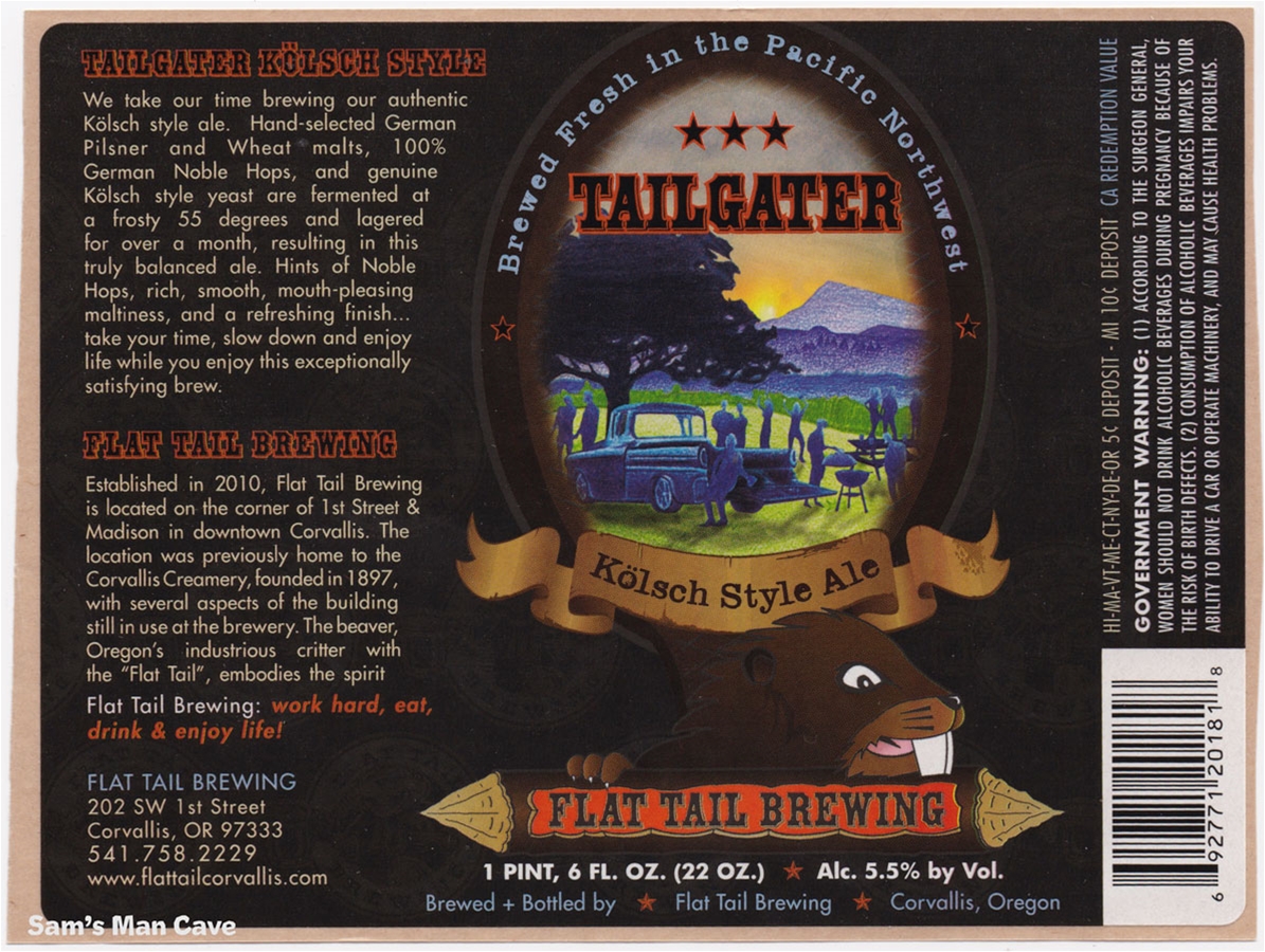 Flat Tail Brewing Tailgater Sticker Label
