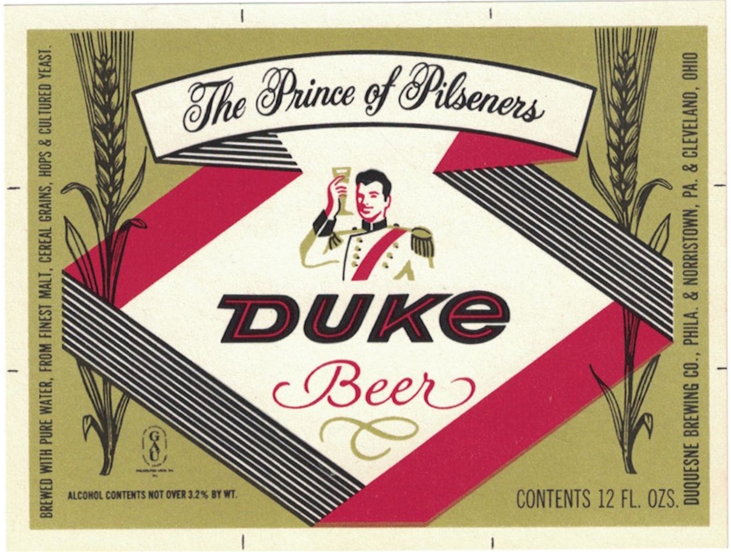 Duke The Prince of Pilseners Beer Label