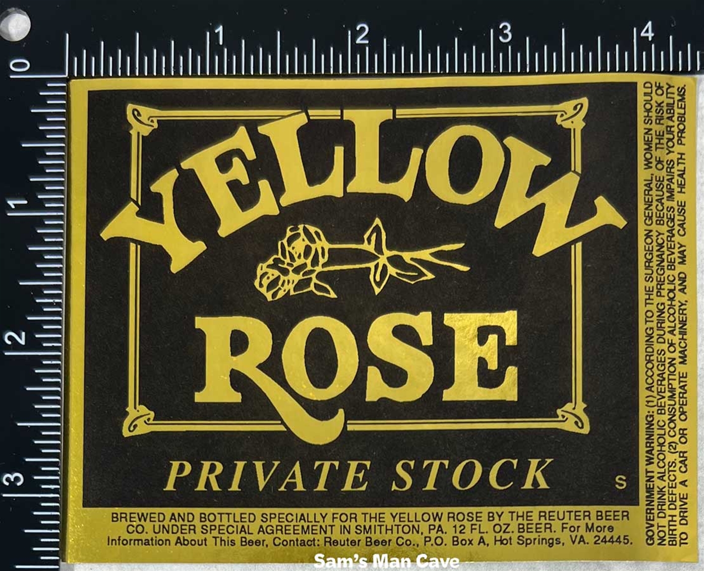 Yellow Rose Private Stock Beer Label