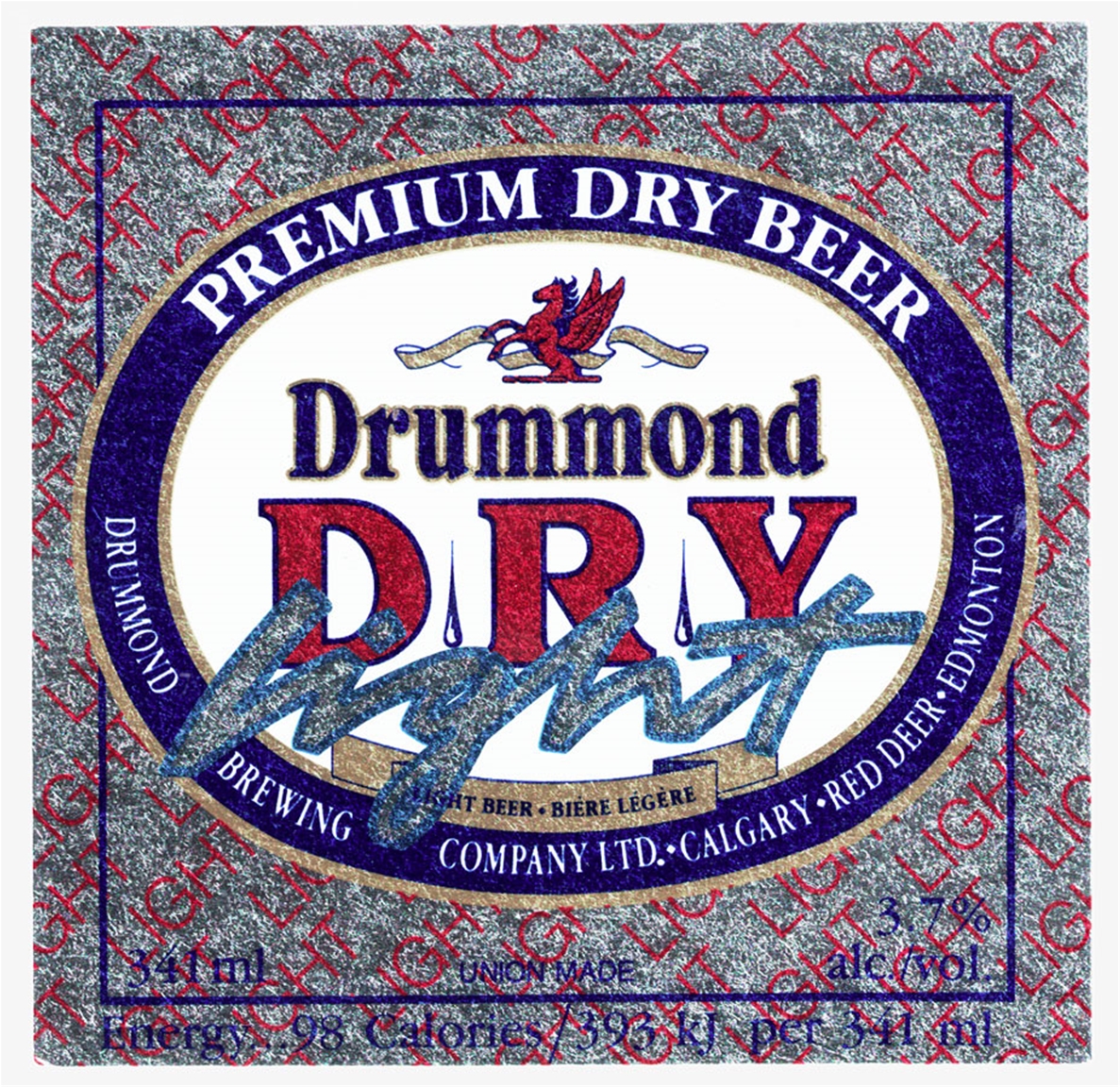 Drummond Dry Light Beer Biere Label