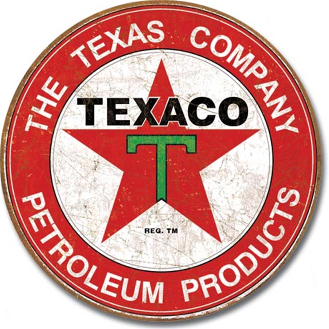 Texaco - The Texas Company Round Tin Sign