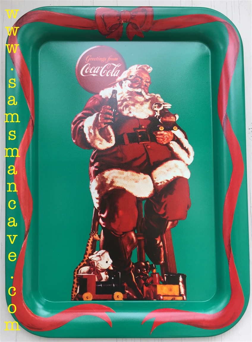 Coca Cola Santa and Bunny Tray