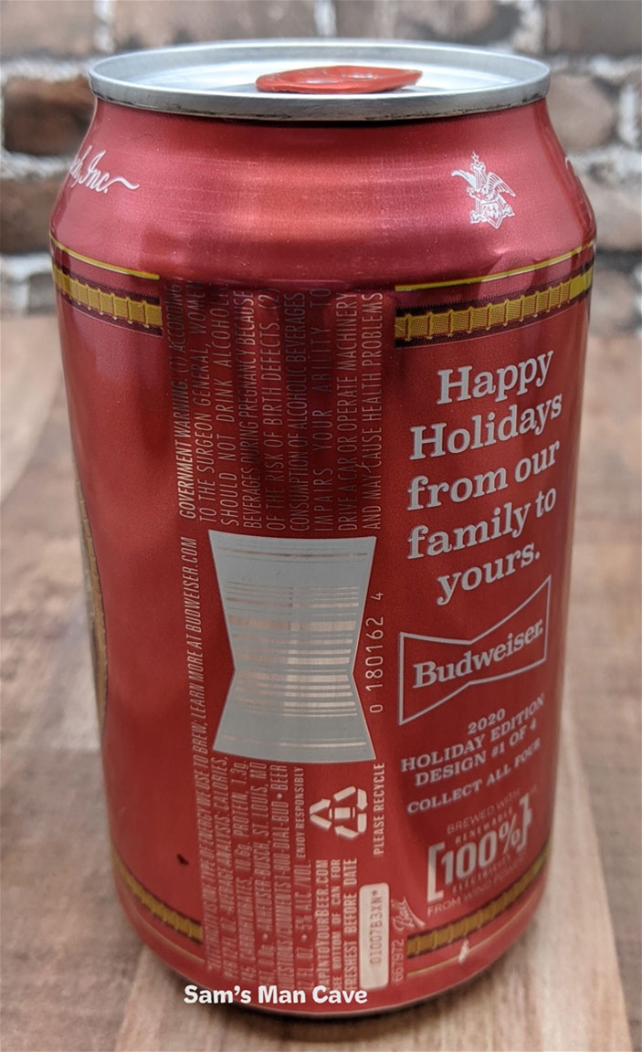 Budweiser Happy Holidays Brewhouse Beer Can