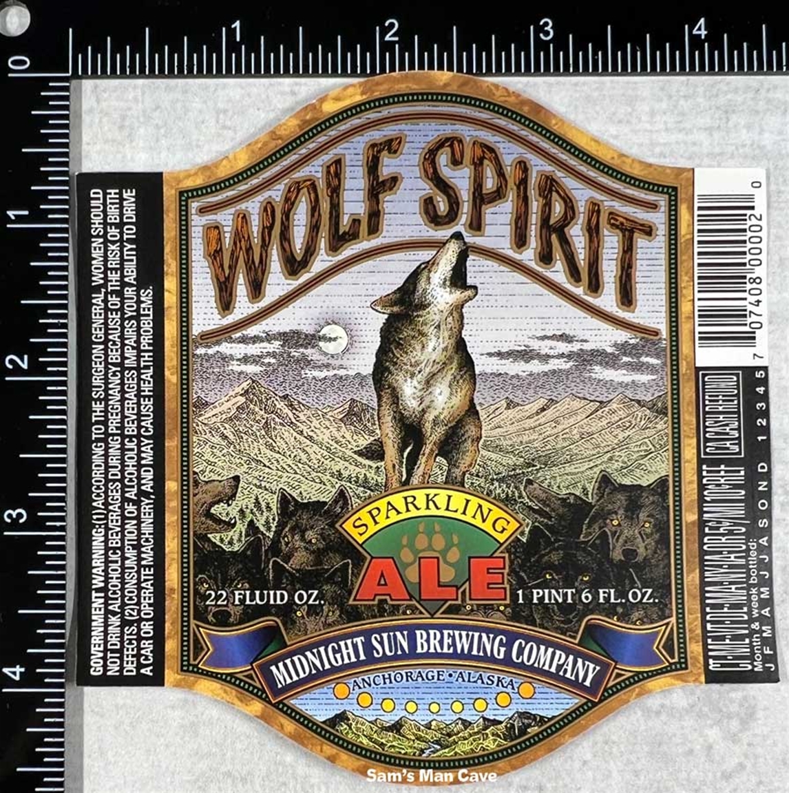 Midnight Sun Brewing Wolf Spirit Sparkling Ale Label