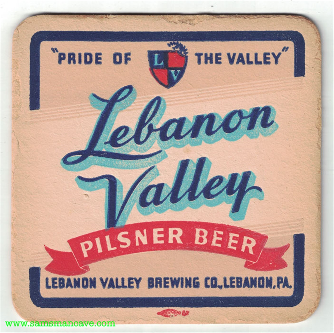 Lebanon Valley Beer Pilsner Beer Coaster