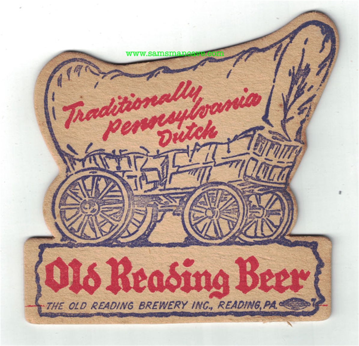 Reading Old Reading Covered Wagon Beer Coaster