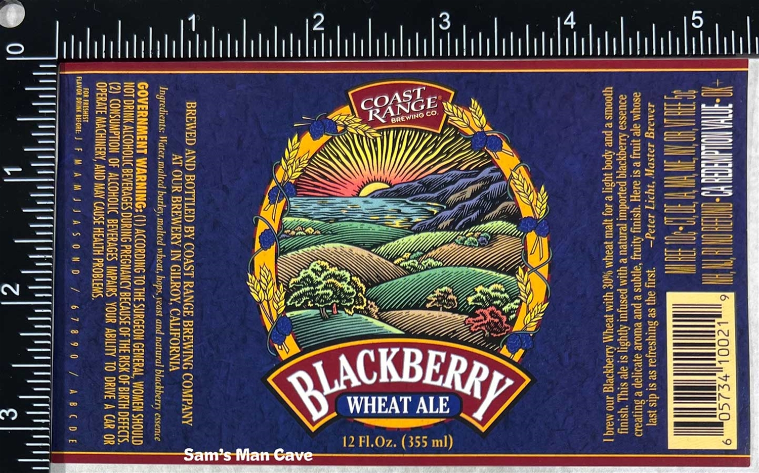 Coast Range Blackberry Wheat Ale Label