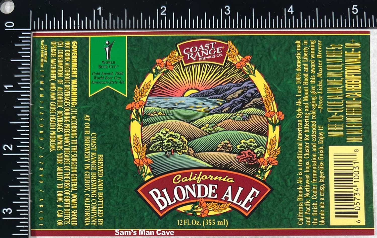 Coast Range California Blonde Ale Label