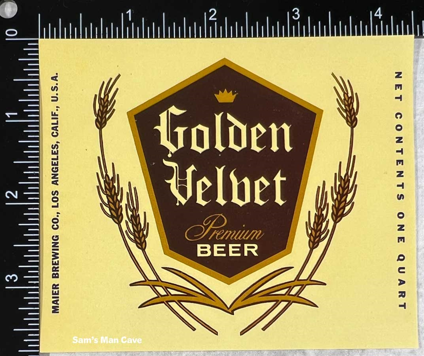 Golden Velvet Premium Beer Label