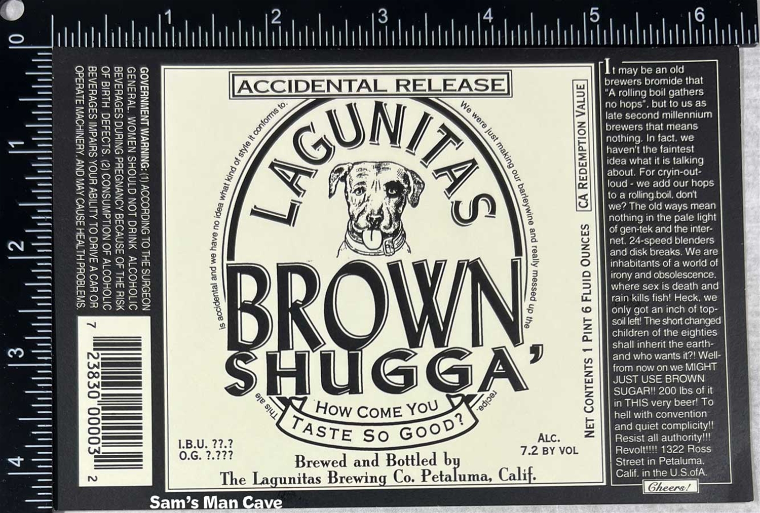 Lagunitas Brown Shugga' Beer Label