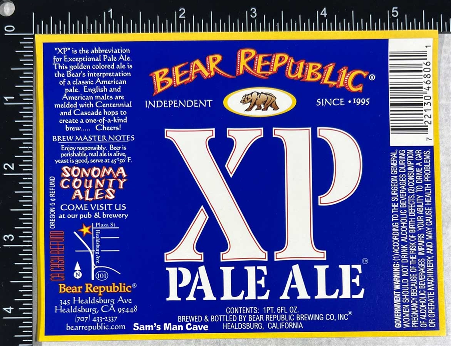 Bear Republic XP Pale Ale Label