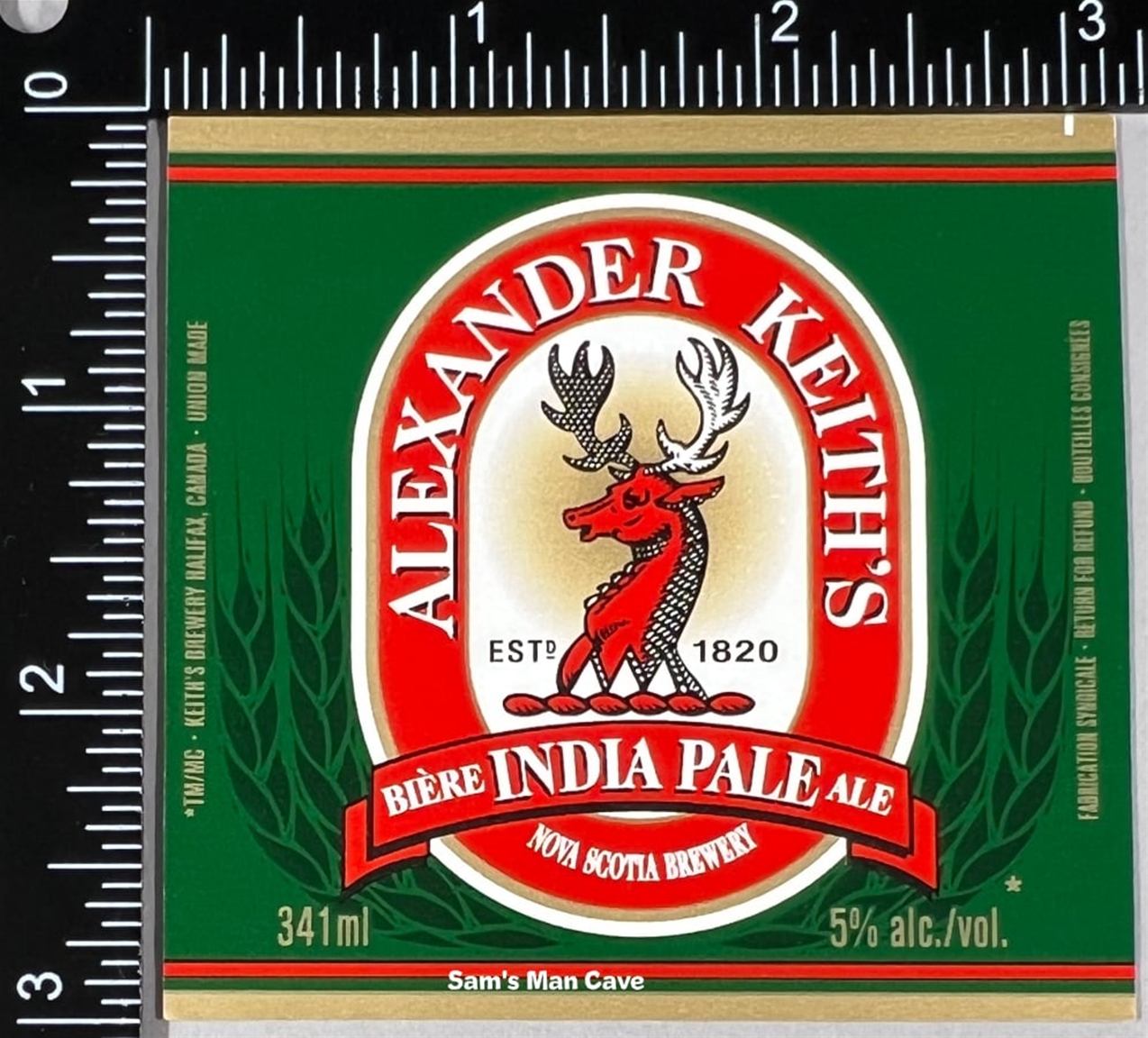 Alexander Keith's India Pale Ale Label