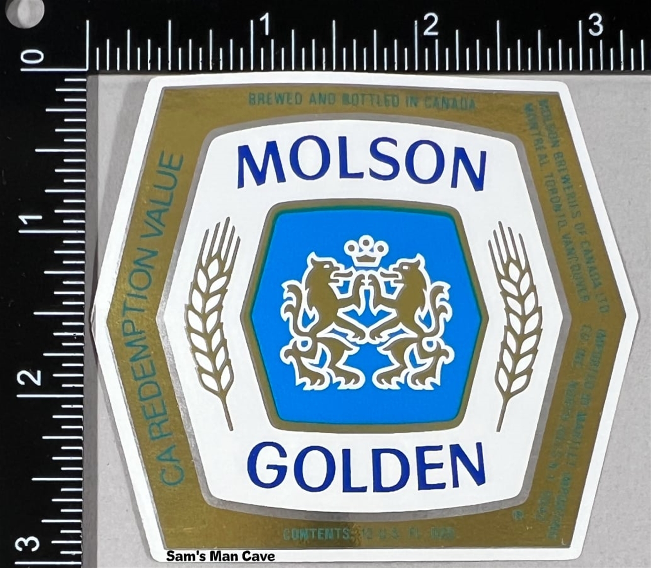 Molson Golden Beer Label IMPORTED TO US