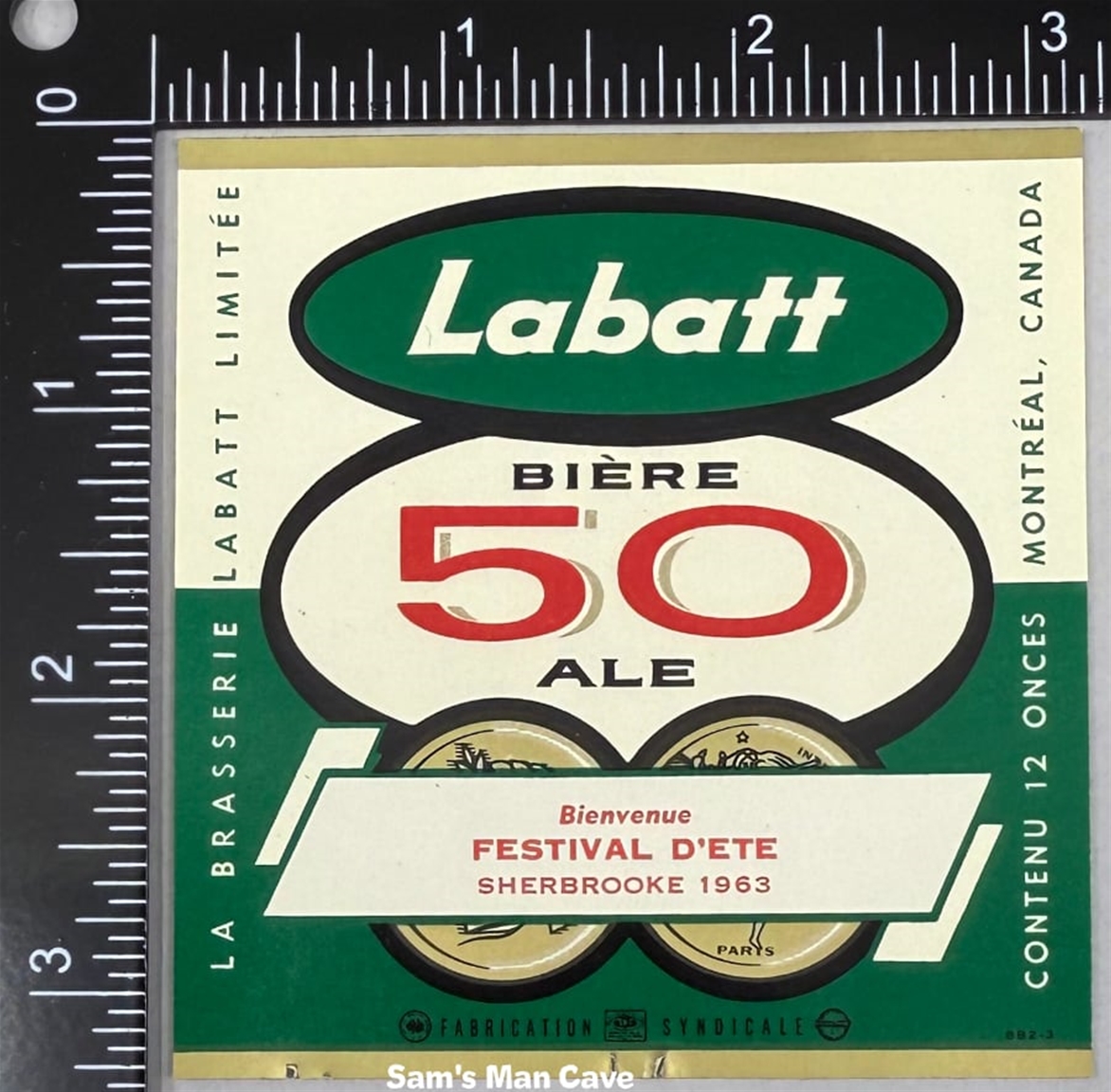 Labatt 50 Biere Ale Festival D'Ete 1963 Label 